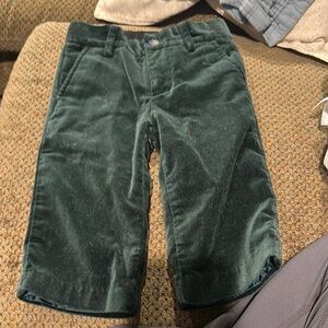 Janie and Jack Green Velvet Kids Formal Bottoms